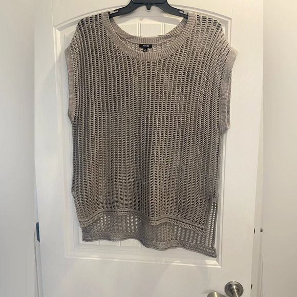 APT. 9 Sleeveless Sweater crochet size XL silver gray - Picture 1 of 6